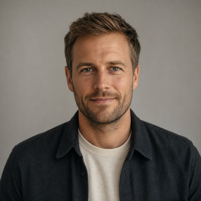 Redaktionsporträtt av Oskar Berg